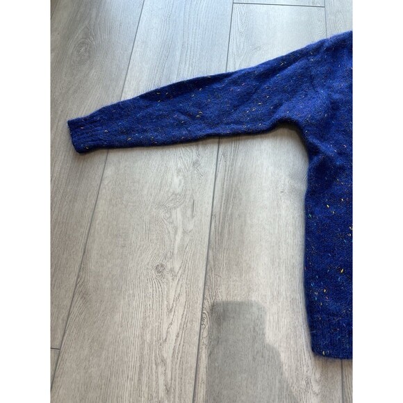 Le Moda Mohair Blend V-Neck Sweater 80's Speckled | Blue | Womens Size Medium - Picture 5 of 13